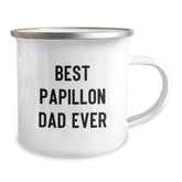 Papillon Dog Lover Gifts from Friends for Best Dad Ever Funny Camping Mug, Birthday Unique Gifts - Image 2